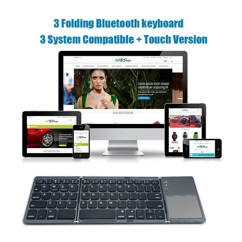 Portable Tri-Fold Wireless Keyboard