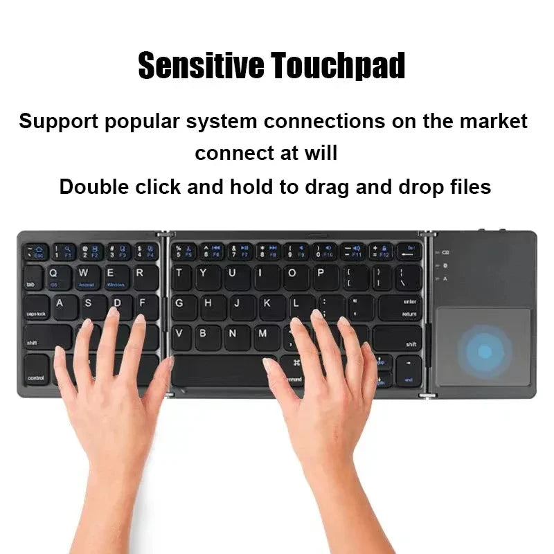 Portable Tri-Fold Wireless Keyboard